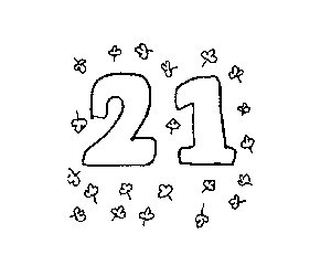 21 Number and Things Coloring Page