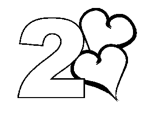 2 Hearts coloring page