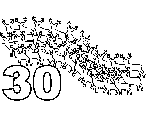 30 Reindeer coloring page