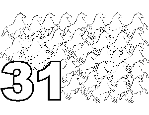 31 Horses coloring page