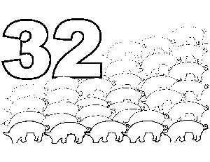 32 Pigs coloring page
