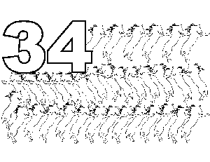 34 Galloping Horses coloring page
