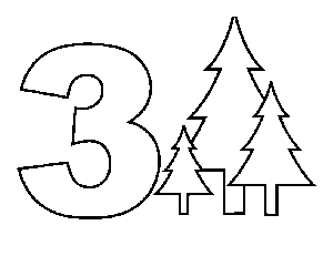 3 Trees coloring page