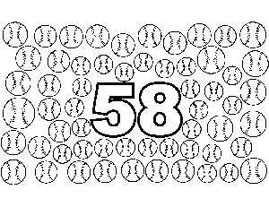 58 Baseballs coloring page