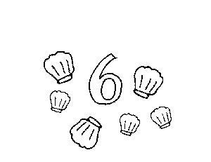 6 Number and Things Coloring Page