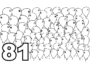 81 Balloons coloring page