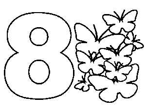 8 Butterflies coloring page