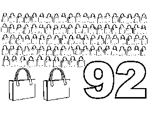 92 Shopping Bags coloring page