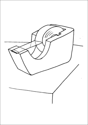 Tape Dispenser On Table coloring page
