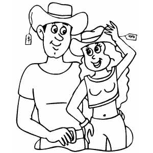 Cowboy Hat Shopping coloring page