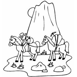 Miners coloring page