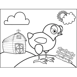 Bird on a Farm coloring page