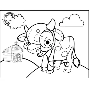 Excited Cow coloring page