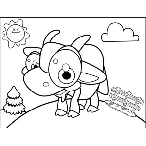 Excited Goat coloring page