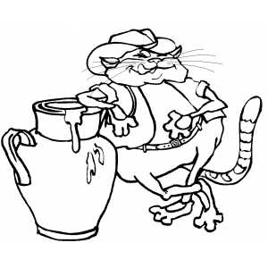 Farmer Cat coloring page