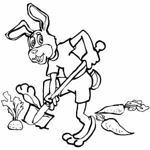 Farmer Rabbit coloring page
