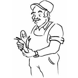 Farmer With Corn coloring page