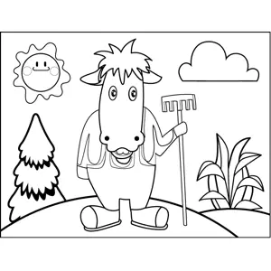 Horse Farmer coloring page