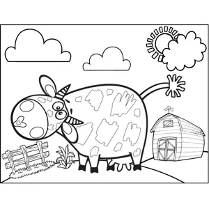 Silly Spotted Cow coloring page