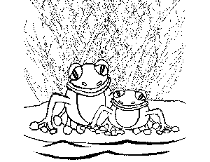 2 Tropical Frogs coloring page