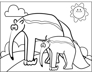 Anteaters coloring page