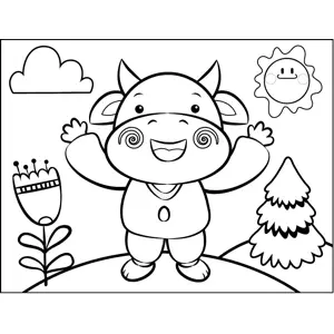 Blushing Cow coloring page