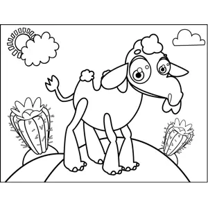 Camel with Cacti coloring page