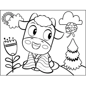 Cow in a Robe coloring page