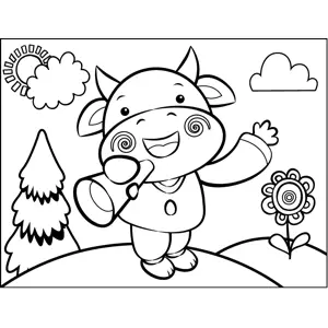 Cow with Bull Horn coloring page