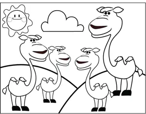 Cute Camels coloring page