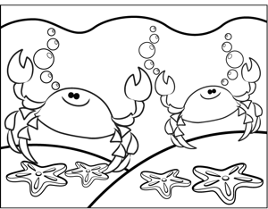 Cute Crabs coloring page