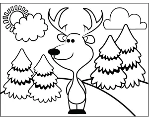 Cute Deer coloring page
