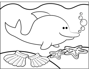 Cute Dolphin coloring page