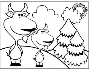 Cute Goats coloring page