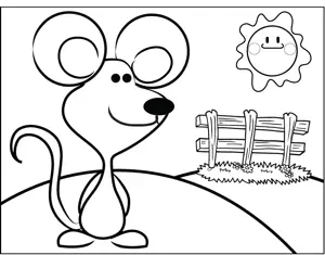 Cute Mouse coloring page