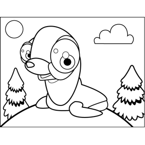 Cute Seal coloring page