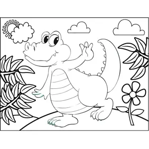 Dancing Alligator coloring page