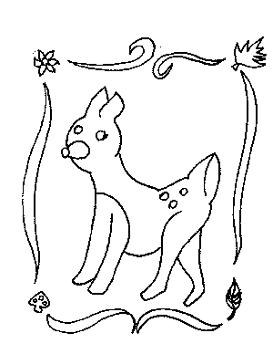 Deer in a Frame Coloring Page