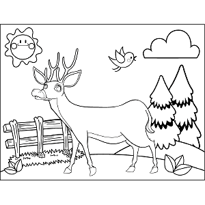 Deer with Antlers coloring page