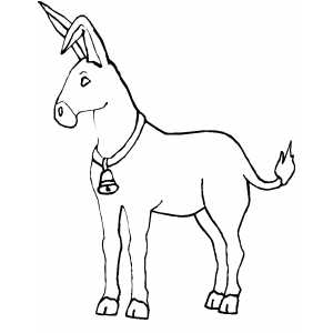 Donkey With Bell coloring page