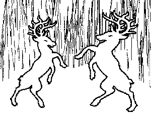 Dueling Stags Coloring Page