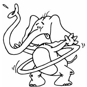 Elephant And Hoop Toy coloring page