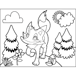 Fox Trotting coloring page