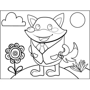 Fox in Suit coloring page