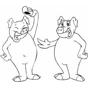 Friendly Pigs coloring page