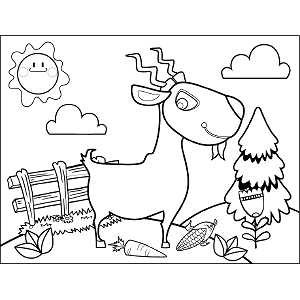 Grinning Goat coloring page