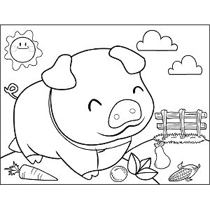 Grinning Pig coloring page