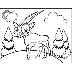 Happy Gazelle coloring page
