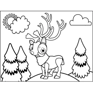 Happy Reindeer coloring page