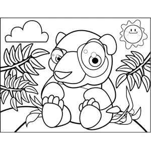 Intrigued Bear coloring page